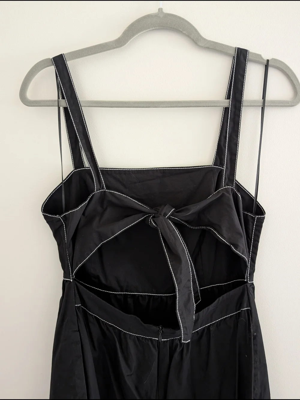Zara Black 100% Cotton Contrasting Midi Dress